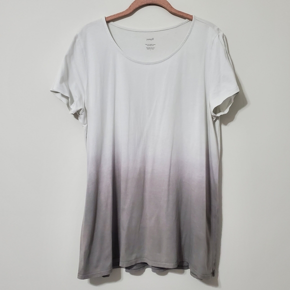 J. Jill Pure Jill Scoopneck Elliptical Tee Ombre Pima Cotton Large - Picture 2 of 9